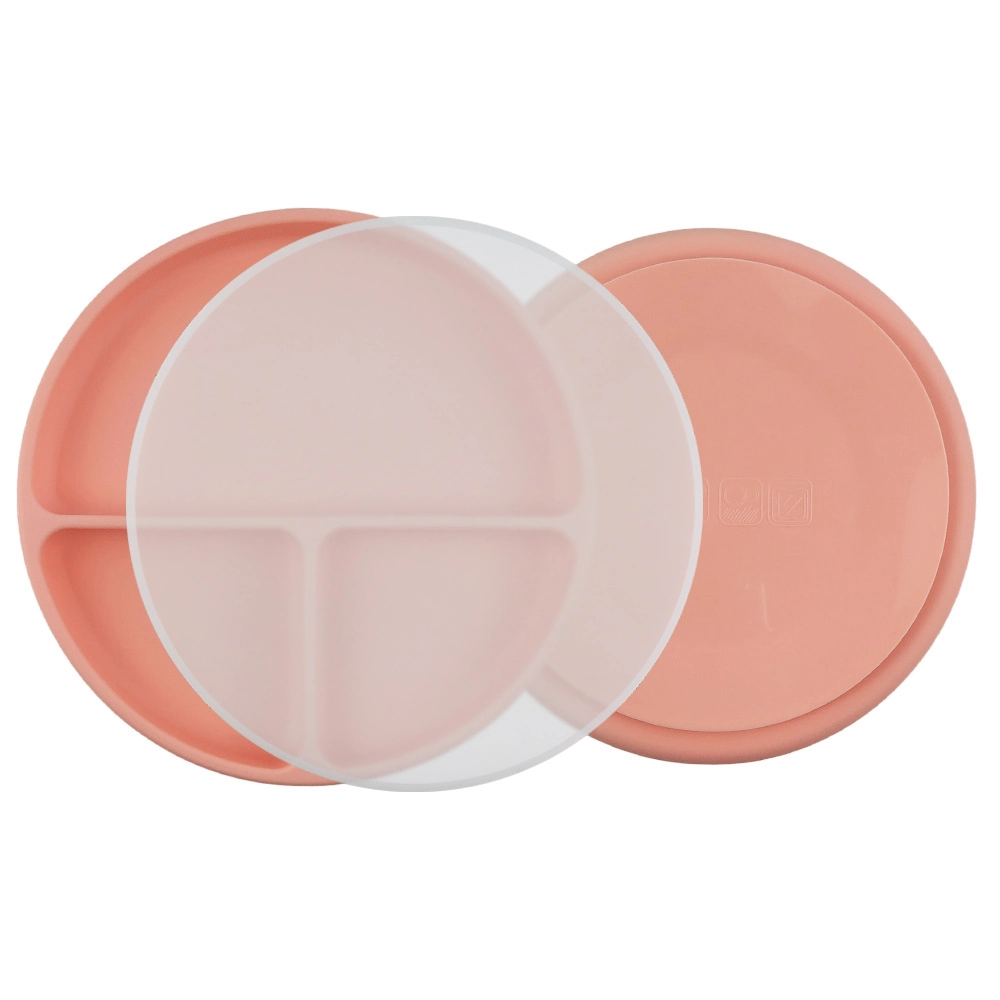 Assiettes de dîner à succion divisées en silicone de qualité alimentaire pour bébé en gros.