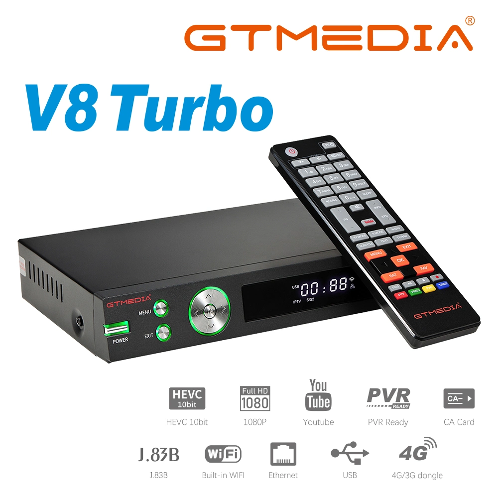 Gtmedia V8 Turbo DVB S2X T2 Cable J. 83b 	Set Top Box Support IPTV