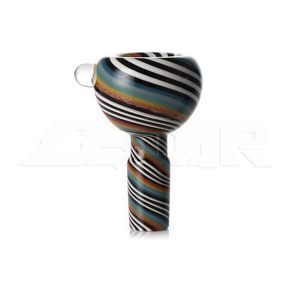 Wholesale/Supplier 14mm Stripe Air Glass Bowl Hookah Tobacco Glass Water Pipe Smoking Accessories