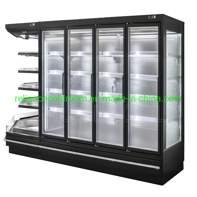 La puerta de cristal enfriadora pantalla vertical refrigerador con alta calidad