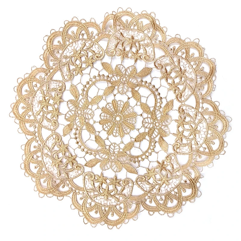 Fashion Style Embroidery Polyester Lace Doily Coaster for Home Textile Decoration