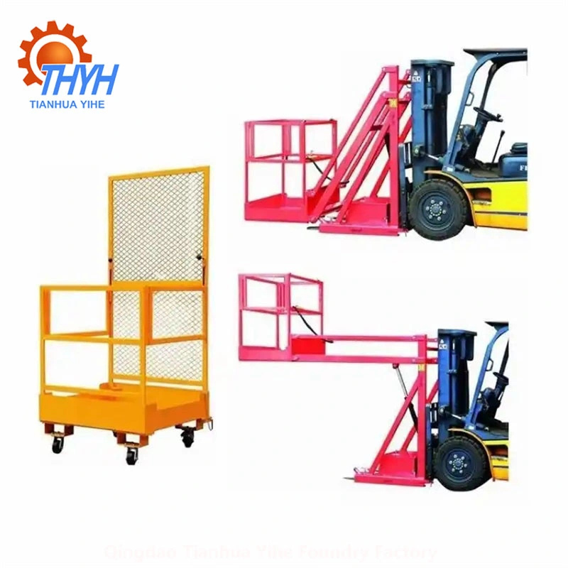 Folding Steel Easy Operation Safety Convenience Safety Cage Manual Forklift Lift Platform