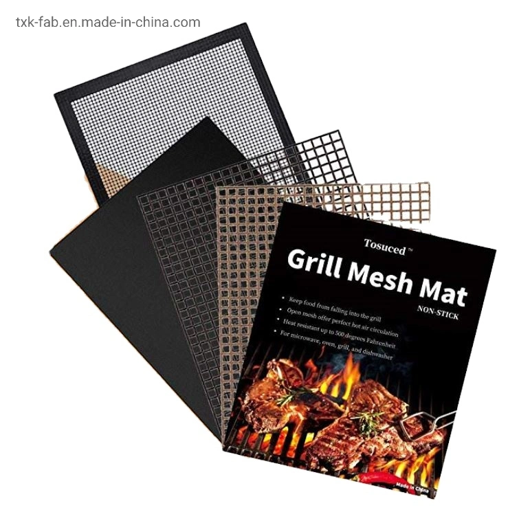 Heat Resistant Foor Grade PTFE Fiber Glass Fabric for BBQ Grill Baking Mesh Liner Mat