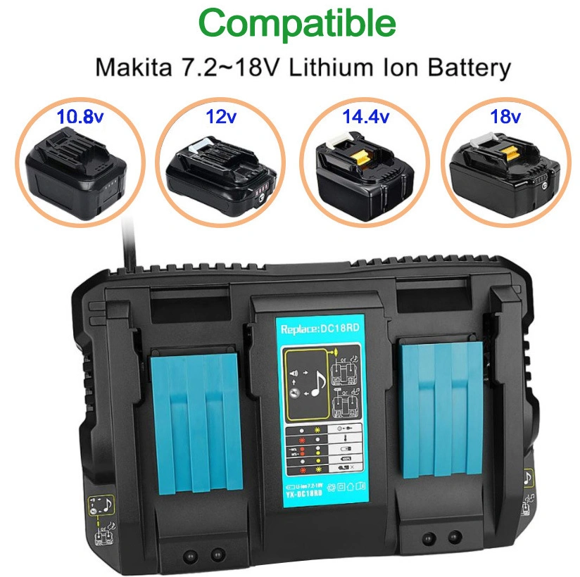 Replaceable doble cargo taladrar Power Tool de Iones de Litio cargador rápido para tensión de 18