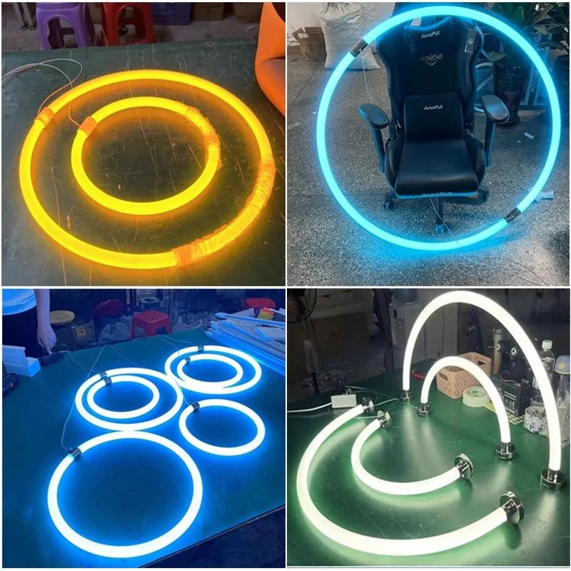 LUCES LED Neon Decorative Chandelier DIY lámpara tubo colgante Luz lineal de la lámpara