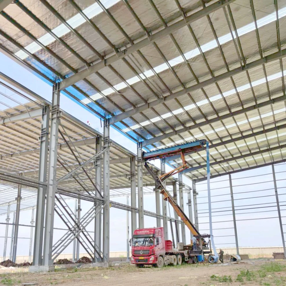 Galpão/Garagem/Armazém/Depósito de Construção Metálica Galvanizada/Pintada Estrutura de Aço Pré-fabricada/Pré-fabricada para Oficina/Armazém de Design de Estrutura de Aço para Edifício Industrial.