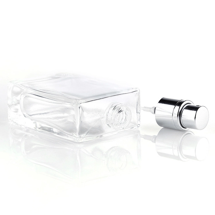 30ml Customized Clear Cosmetic Packaging Fragrance Packaging Unique Square Glass Perfume Bottle