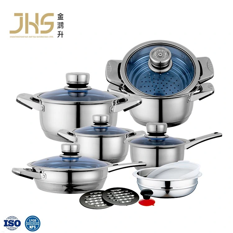 Home Appliance Kitchen Frying Pan 16 PCS Stainless Steel Cookware Sets Kitchenware