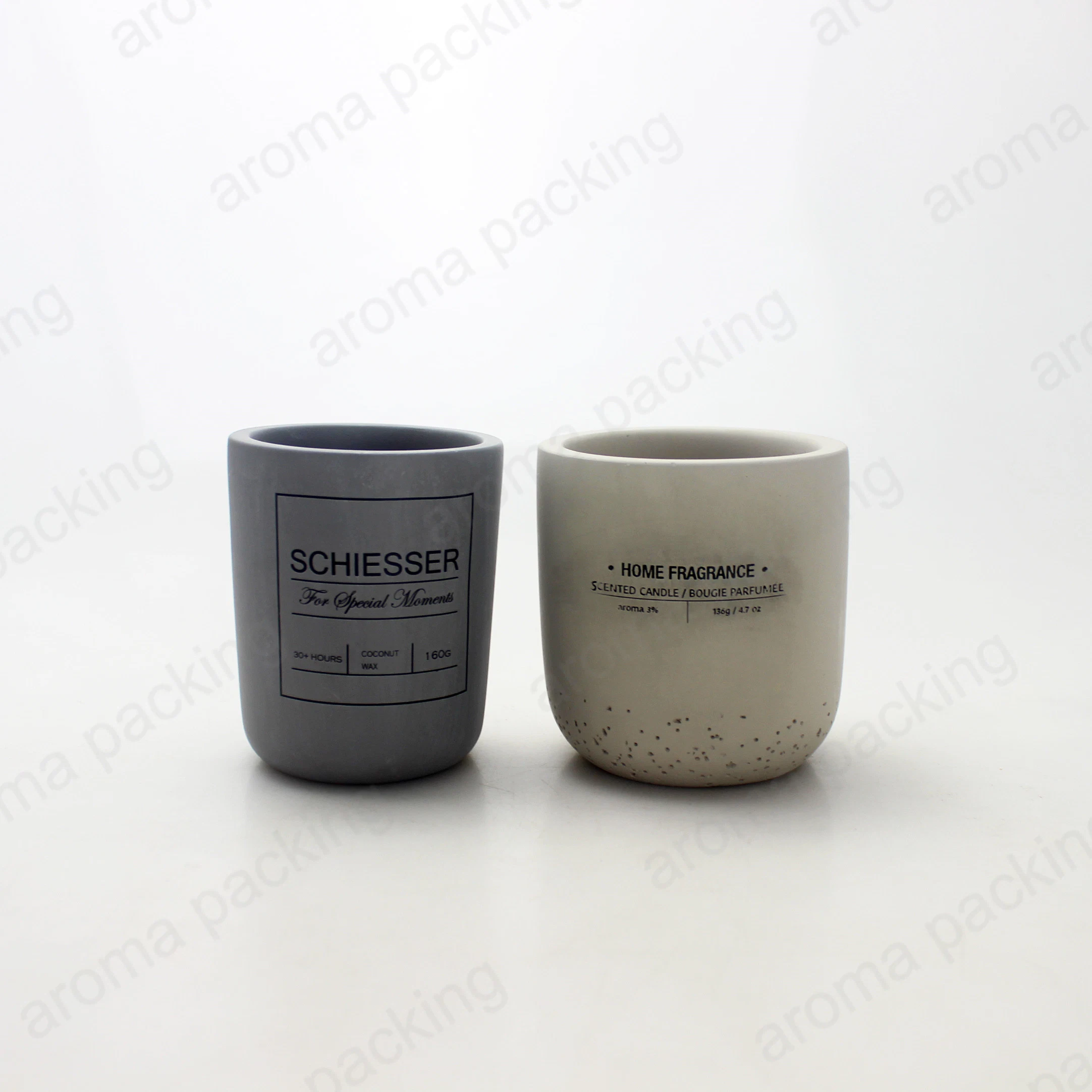 Wholesale/Supplier Eco-Friendly Natural Stone Gray Cement Candle Cup Candle Holder