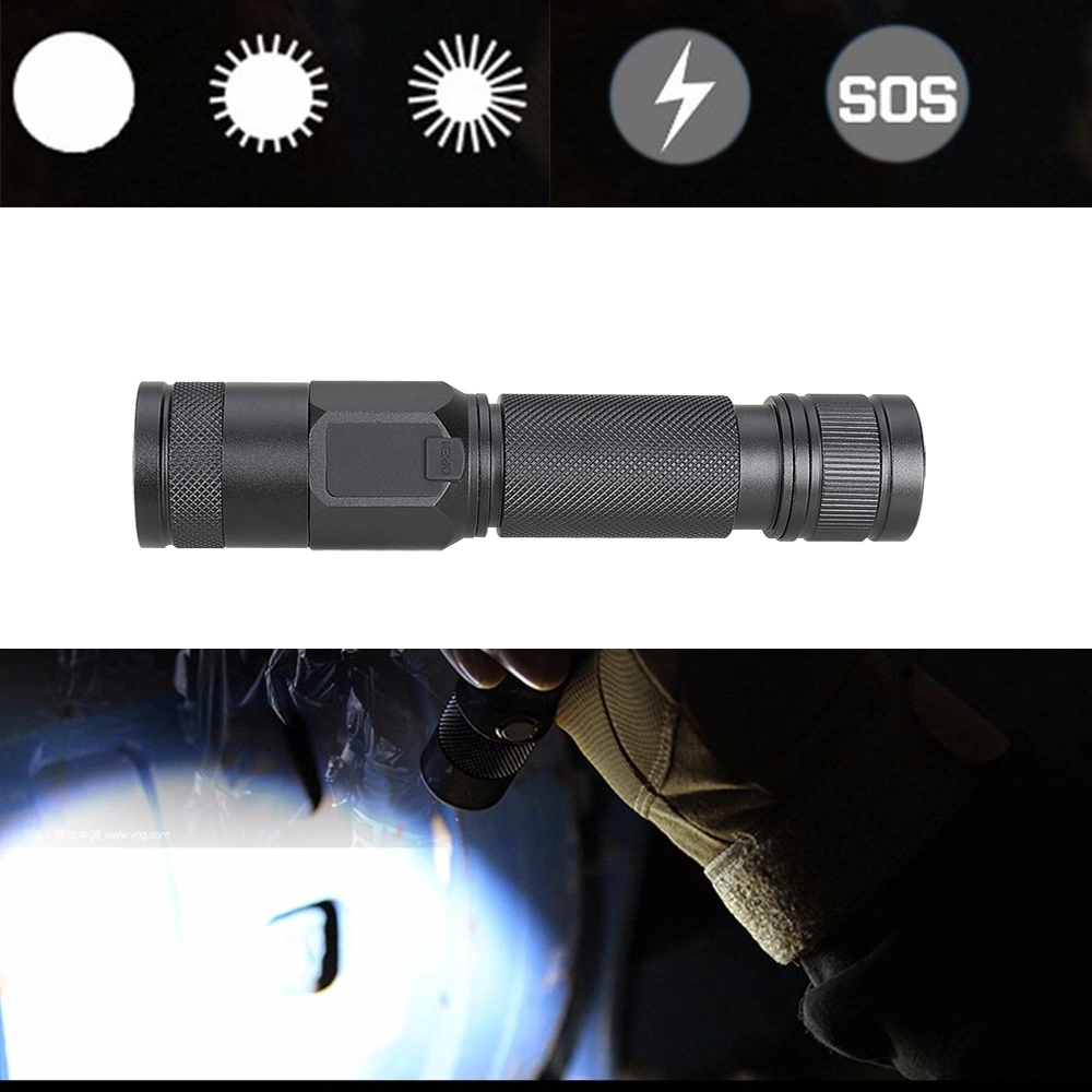 Personnalisation de Base 1200lumen voyant USB rechargeable Lampe torche tactique pour Zoomable Lampe torche à LED