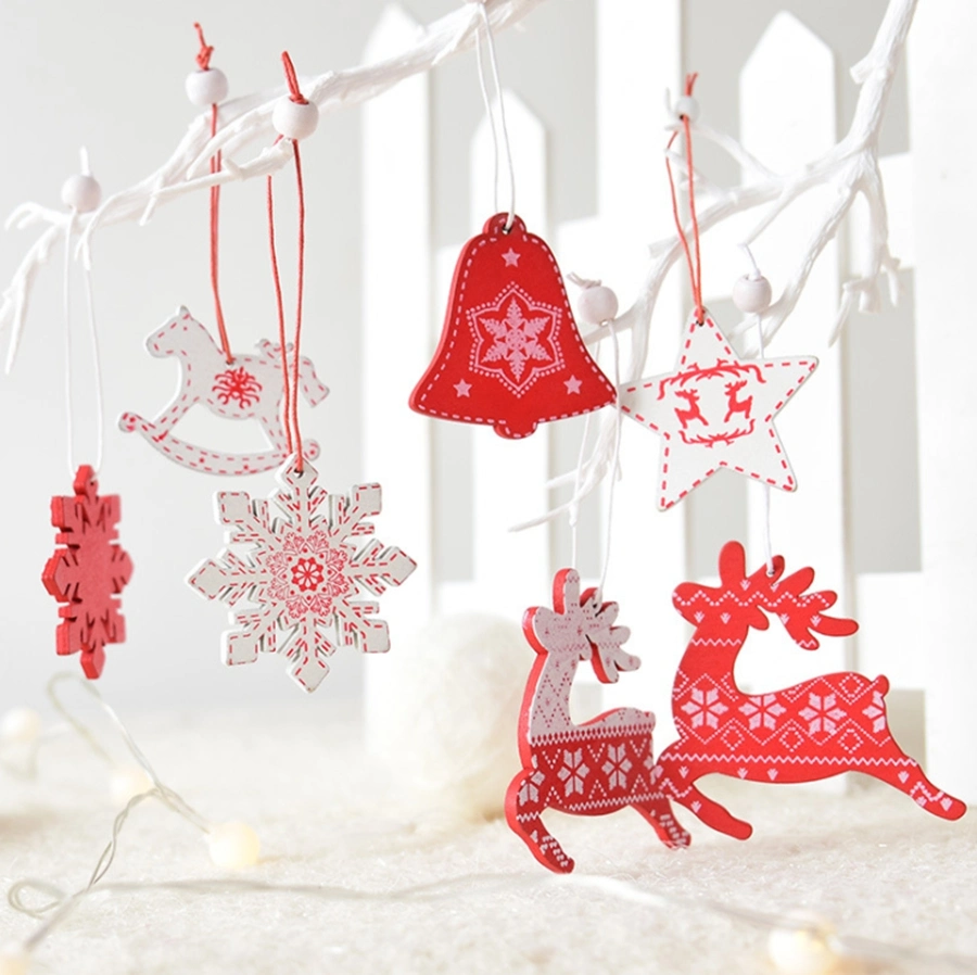 New Arrival Christmas DIY Accessories Crafts Creative Wooden Christmas Ornaments Set