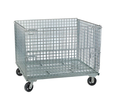 Depósito de supermercado armazenagem logística de Aço de Nesting Wire Mesh Roll cage contêiner para venda