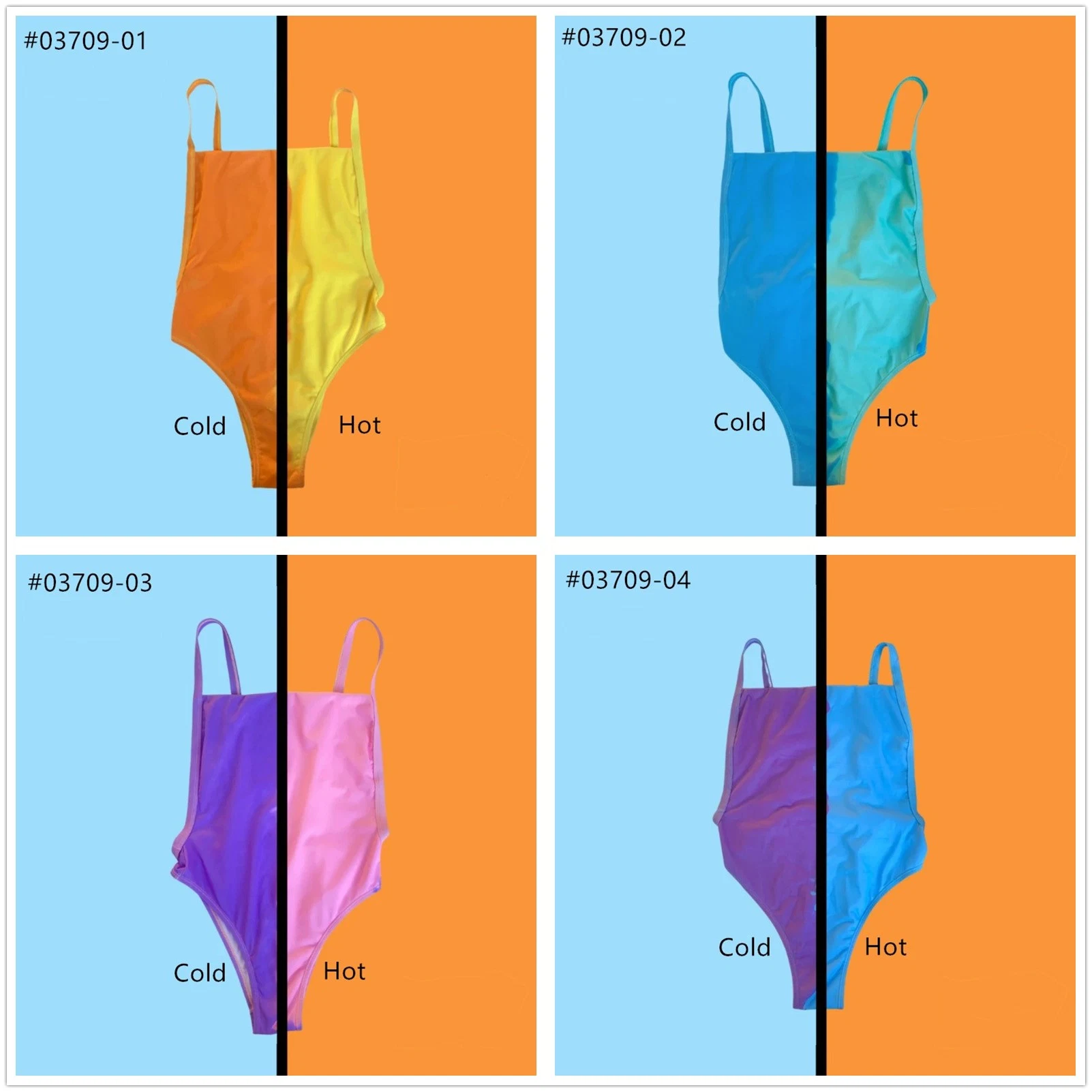 Temperature Change Discoloration Summer Water Sports Bathing Suit Women Color Changing Bikini Swimwear