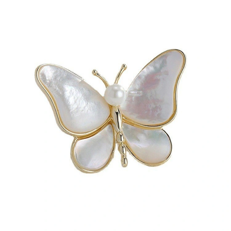 High quality/High cost performance  Wholesale/Supplier Women Fashion Suit Brooch Accessories Butterfly Pearl Brooch Gift