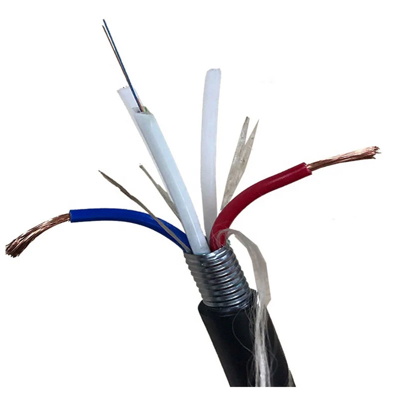 Light Weight Copper Fiber Hybrid Optical Cable Types Power Optical Fiber Composite Cable