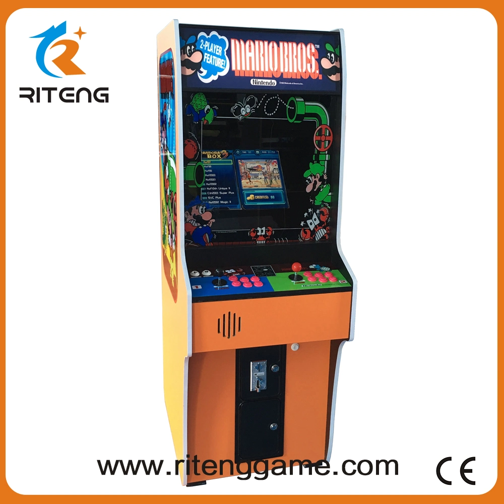 Juegos de monedas de 19 pulgadas en 3D Caja de Pandora 60 en 1 Stand up cabina Arcade Juegos Arcade Botones de madera juego de arcada vertical en el interior de la máquina de Video Juegos
