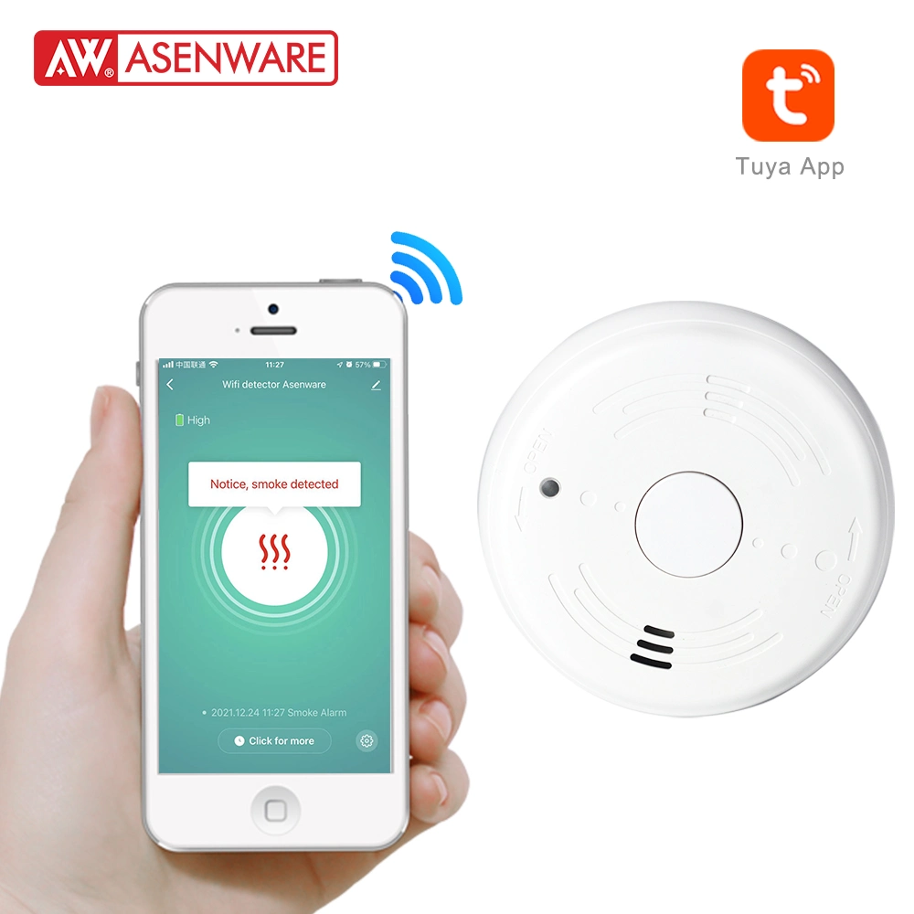 Smart Intelligent WiFi Strobe Smoke Detector for Tuya APP Fire Wireless Alarm System