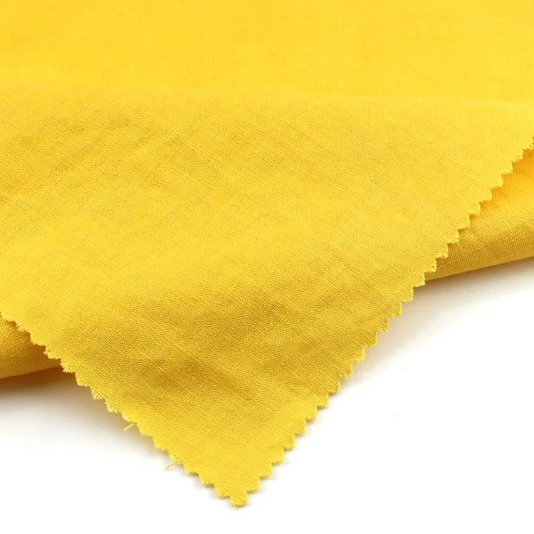 Solid Dyed Plain Linen Cotton Fabric for Clothing Lch-0106