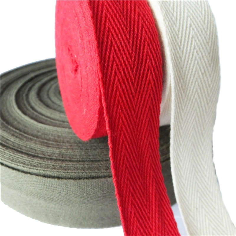 Factory Custom 1" 100% Cotton Woven Ribbon for Packing