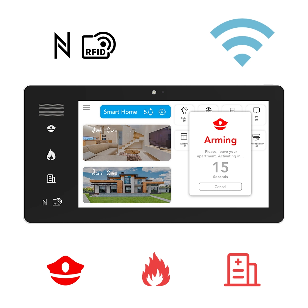 Montaje en pared Tablet Android Intercom pantalla Zigbee Android Poe Tablet PC para Smart Hotel Apartamento Oficina Room