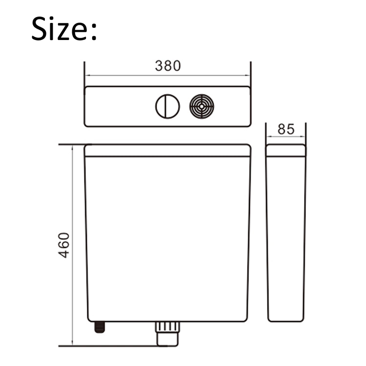 Low Water Pressure 4 and 8 Liter Slim Flush Tank