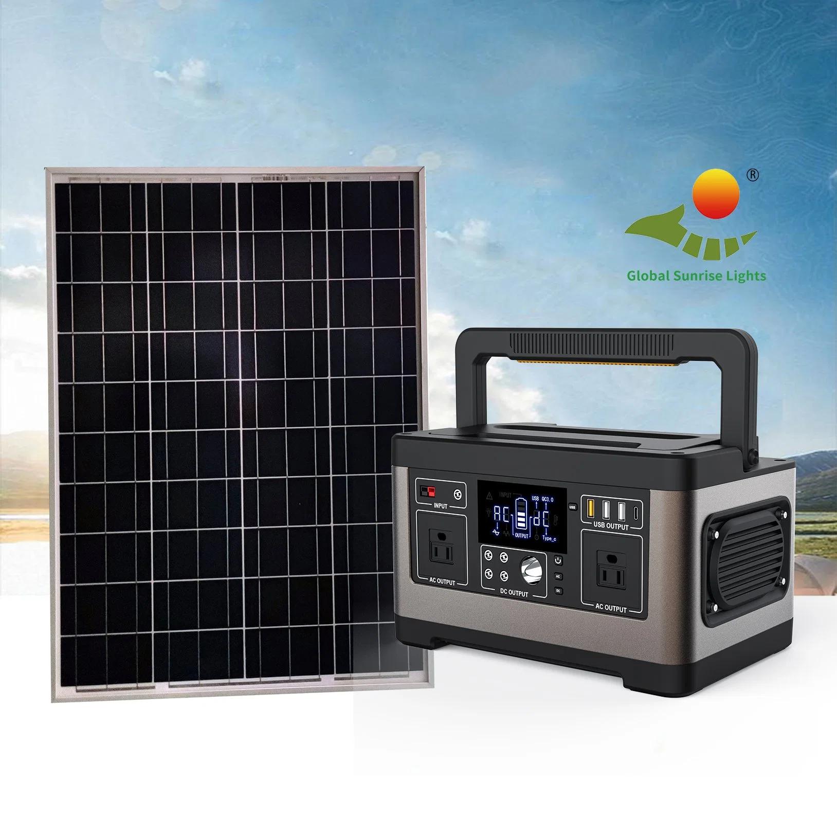 Gadget Solar Kit solar de la estación de energía Portátil 500W Bombilla LED Luz Solar USB Sistema de iluminación de energía doméstica con cargador de móvil