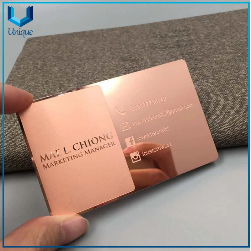 Free Design High quality/High cost performance Nickel Plated Metal Business Card, No MOQ Stainless Steel Colorful Printing Metal Card