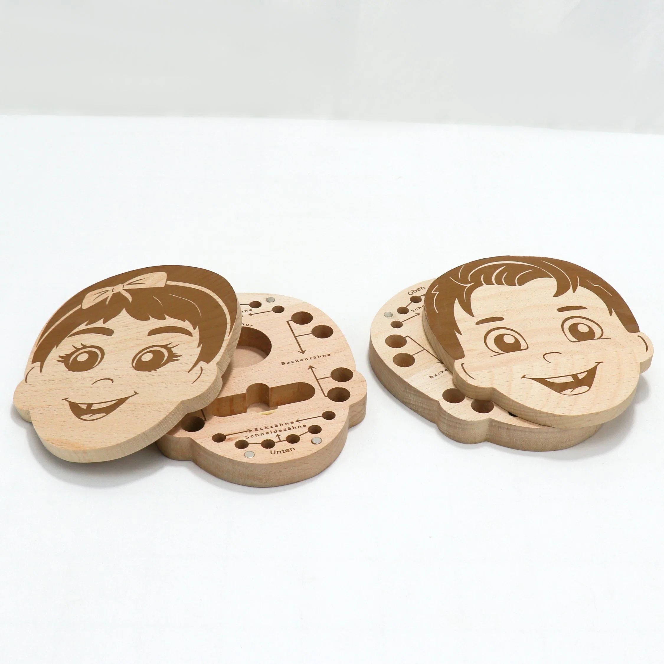 Caja de dientes de bebé para niños de madera con Keepsake personalizado