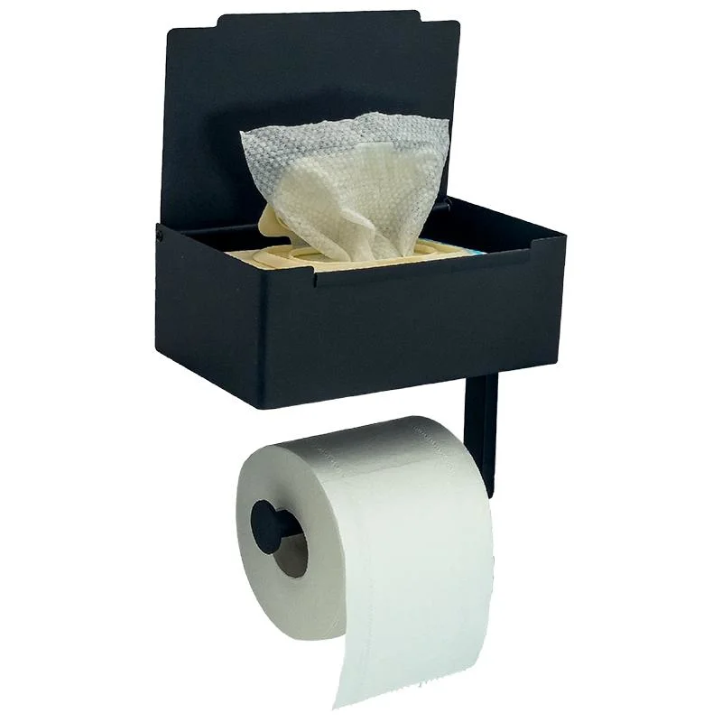 Self Adhesive Bathroom Toilet Roll Paper Holder Wall Mounted with Mobile Phone Shelf Flushable Wet Wipes Dispenser Storage