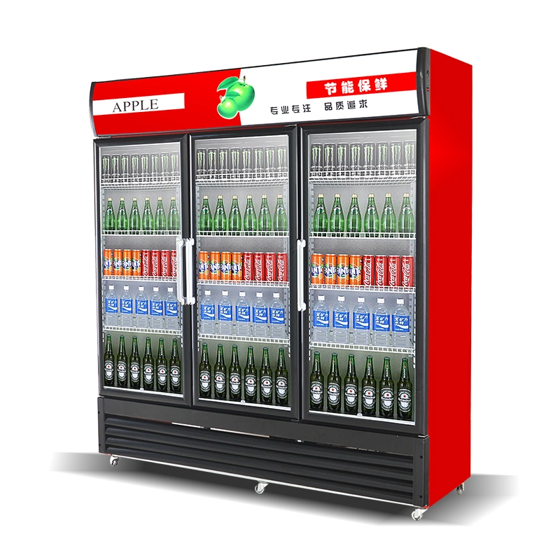Armário de exibição a frio 3 portas de Varejo Supermercado vitrina de exposição utilizado equipamento de refrigeração para venda
