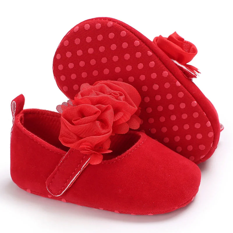 Newly Designed Velvet Leather Lace Ball Indoor Princess Shoes Baby Girl Shoes