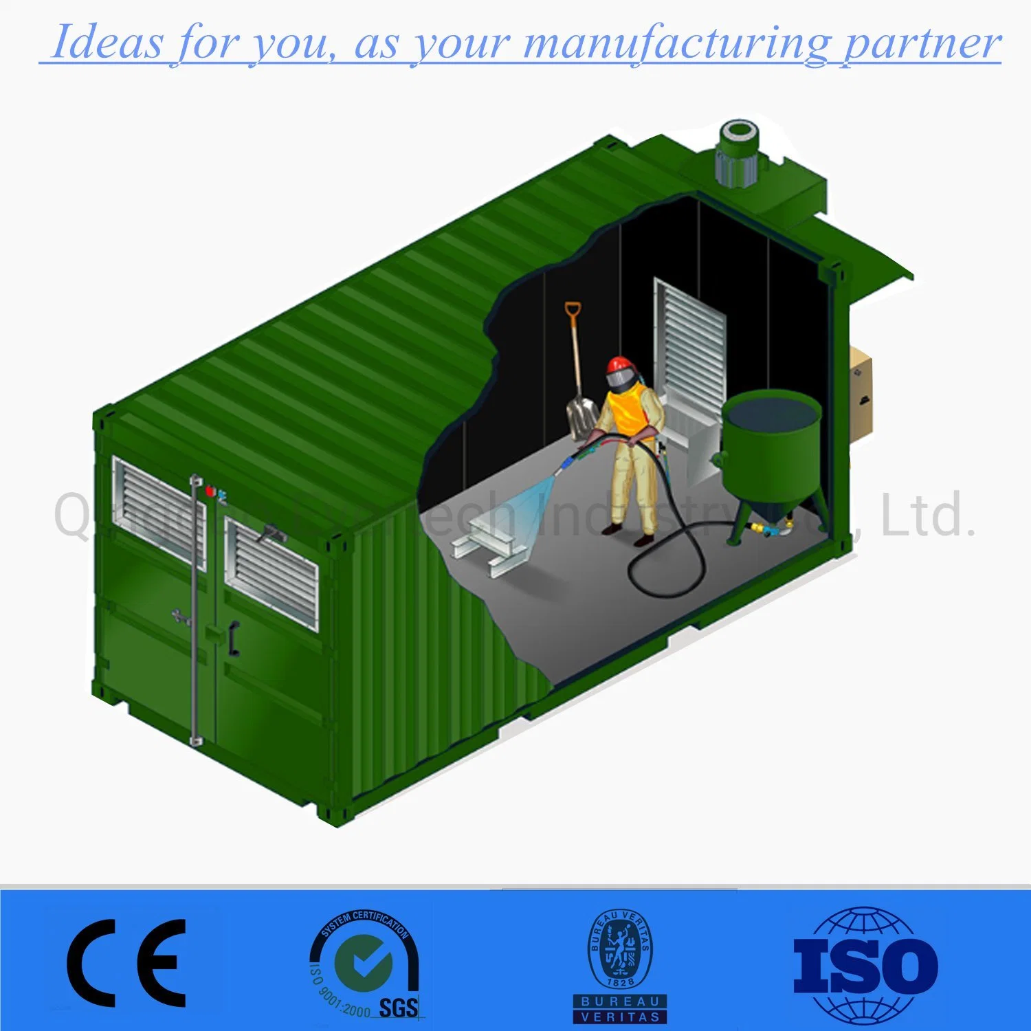 20FT/40FT Container Air Blasting Room/Shot Blasting Chamber