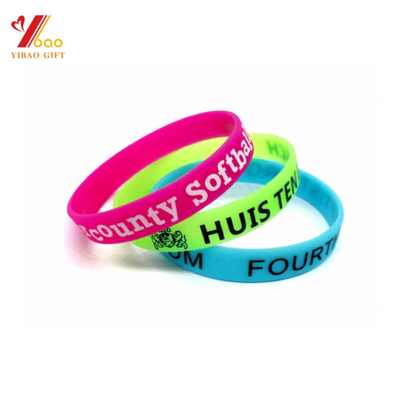 Sample Customization Custom Printing Silicone Wristband Bracelet Hand Band Vote Promotional Gifts