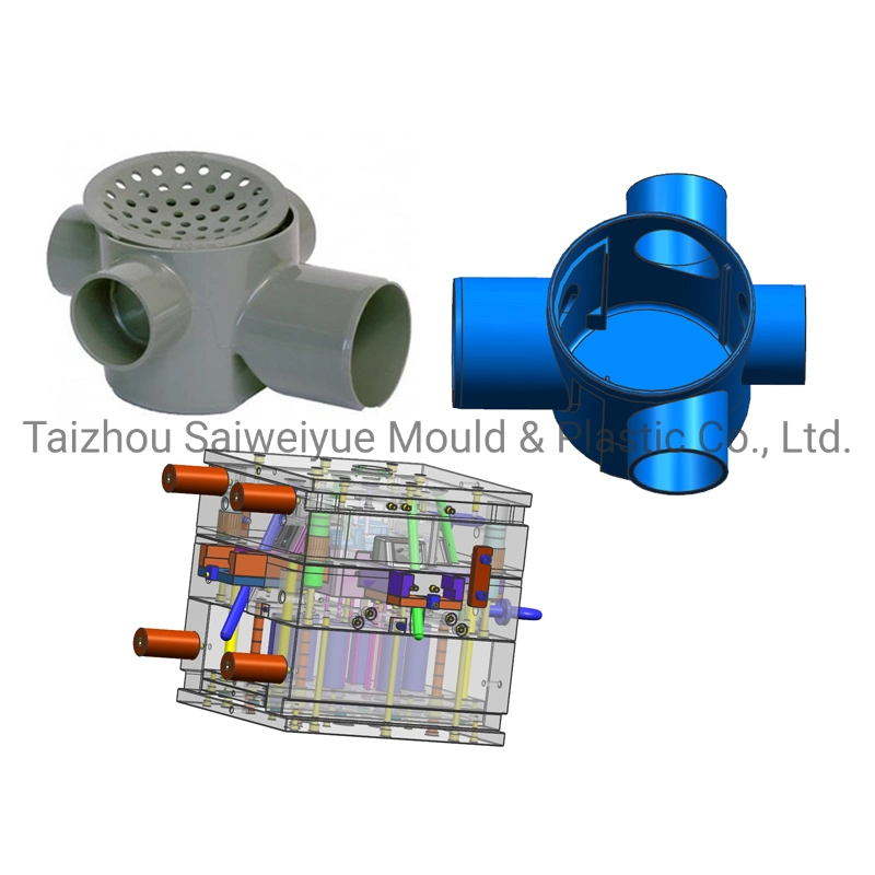 with/Without Door Five Way Cross Plastic Pipe Connector Injection Mould