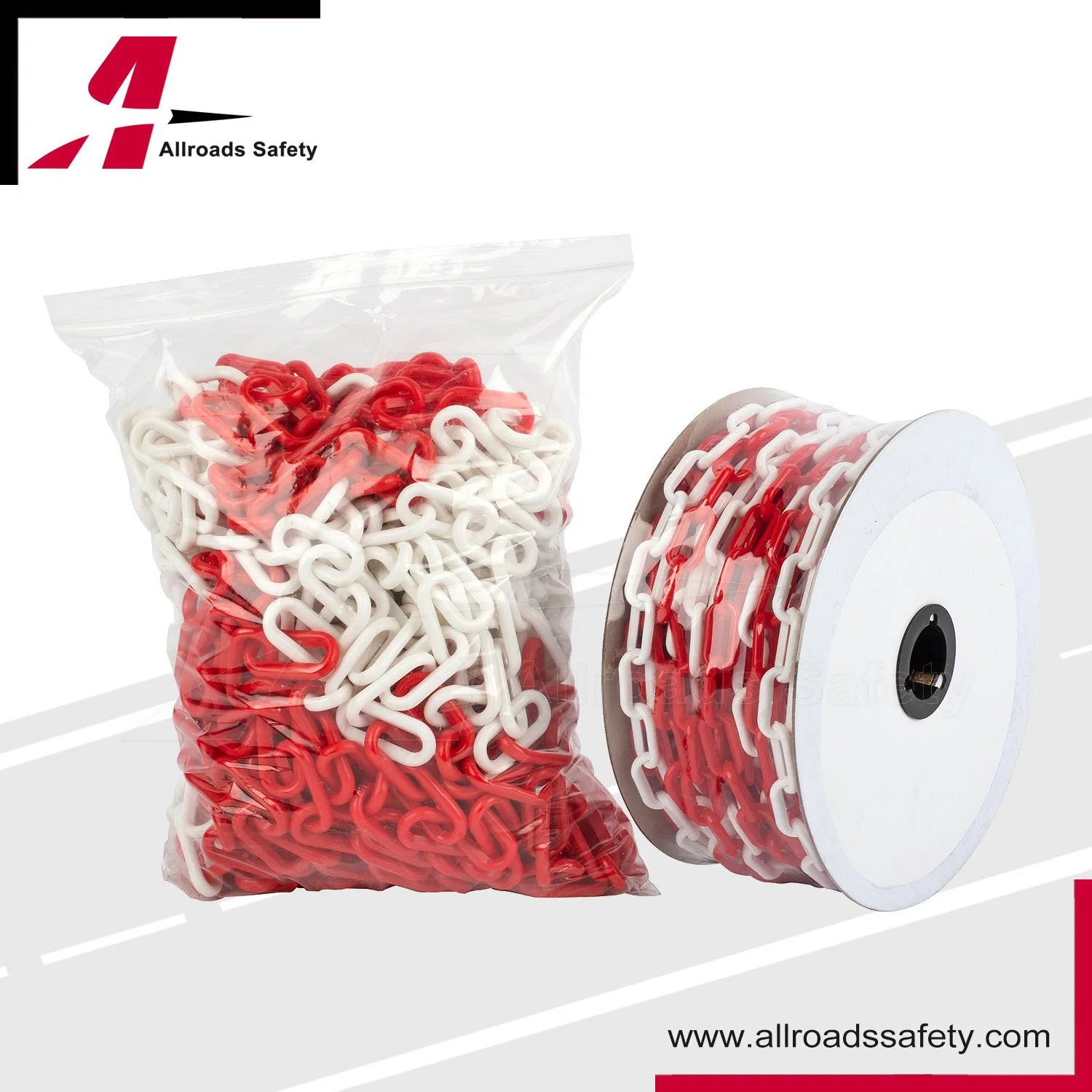 8mm Outdoor Red and White Plastic Traffic Safety Control Chains