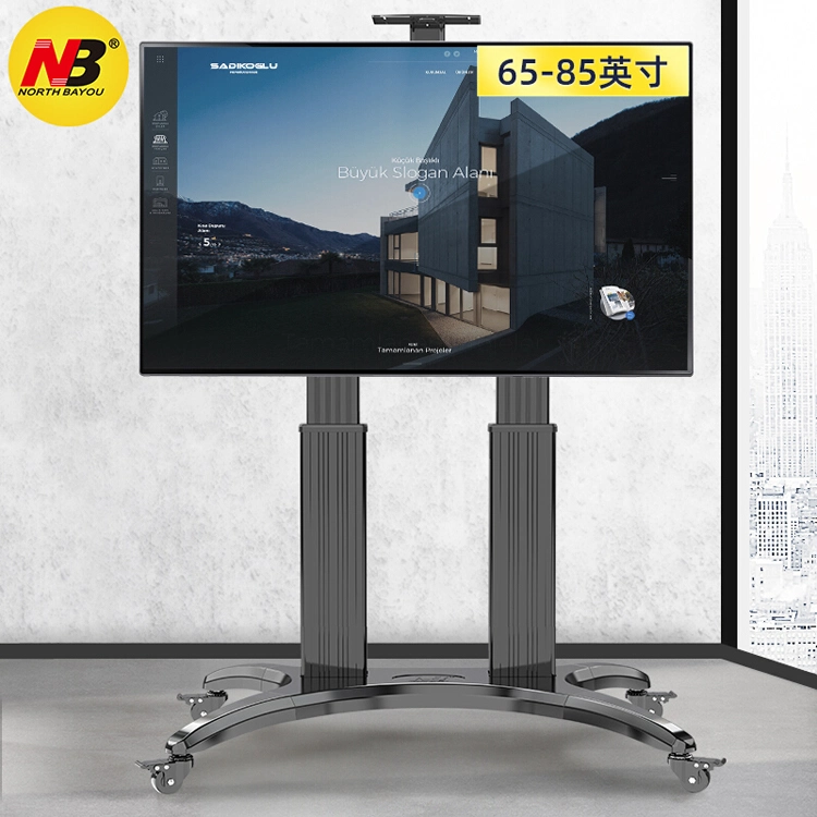 A Taiwán aleación de aluminio Nb Avf1800-70-1P TV Móvil Cart gratuito Elevación 65"-85" LCD LCD plasma Soporte de carro de TV con AV Soporte de cámara de estante