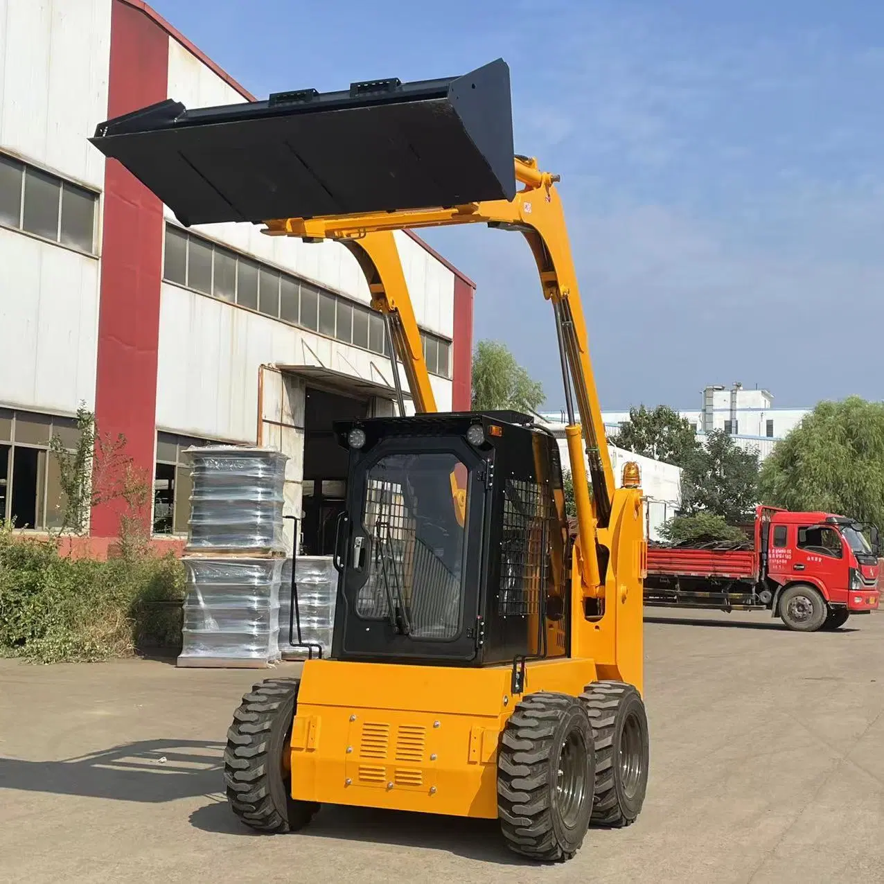 China New Small Wheel Type Skid Steer Loader Slip Loader