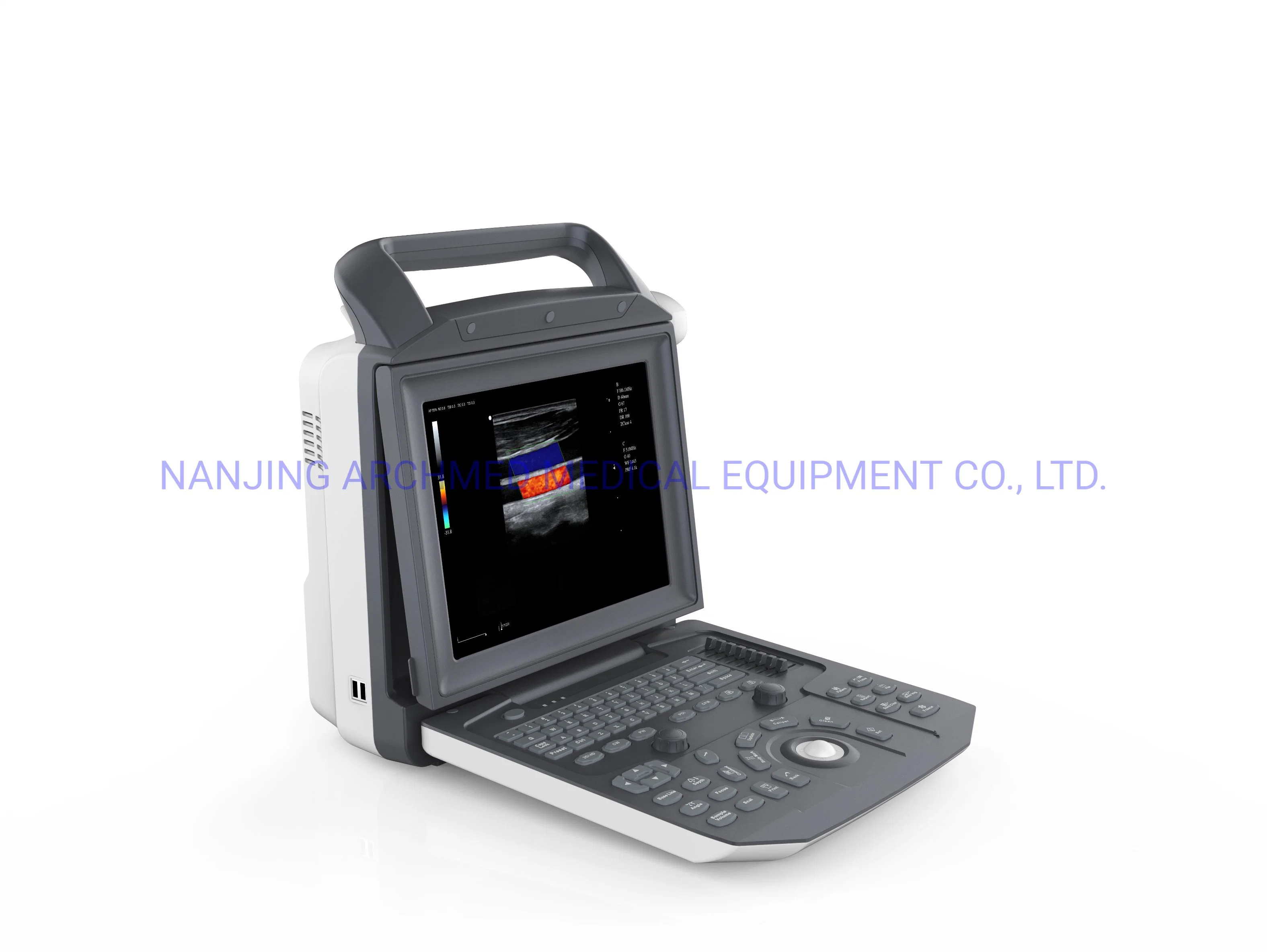 Equipo médico Móvil portátil Doppler Color máquina de ultrasonidos con 12″ Monitor LCD