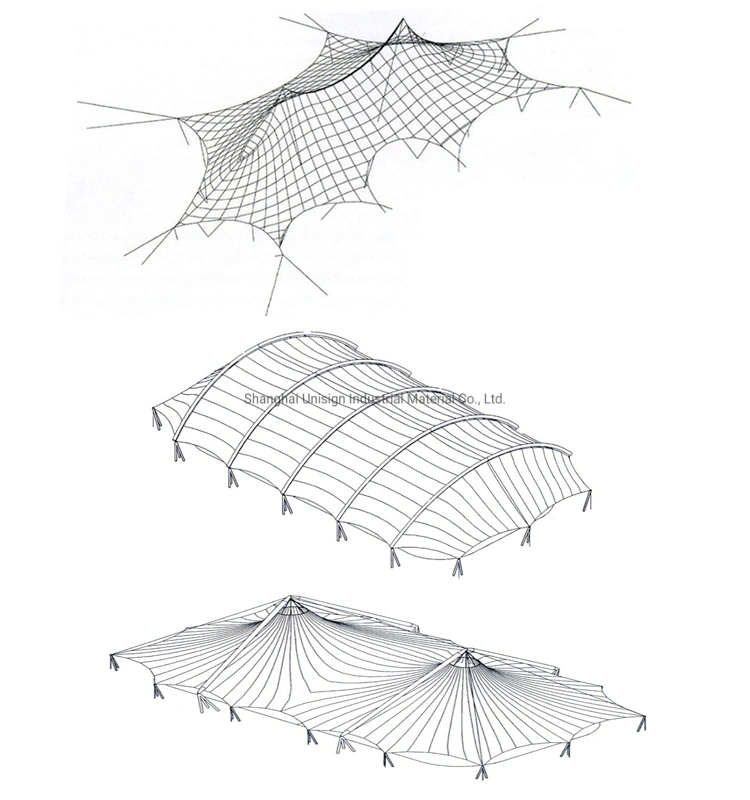 Anti-UV Waterproof Tensile Membrane Structure for Roofing Parking Lot Architecture