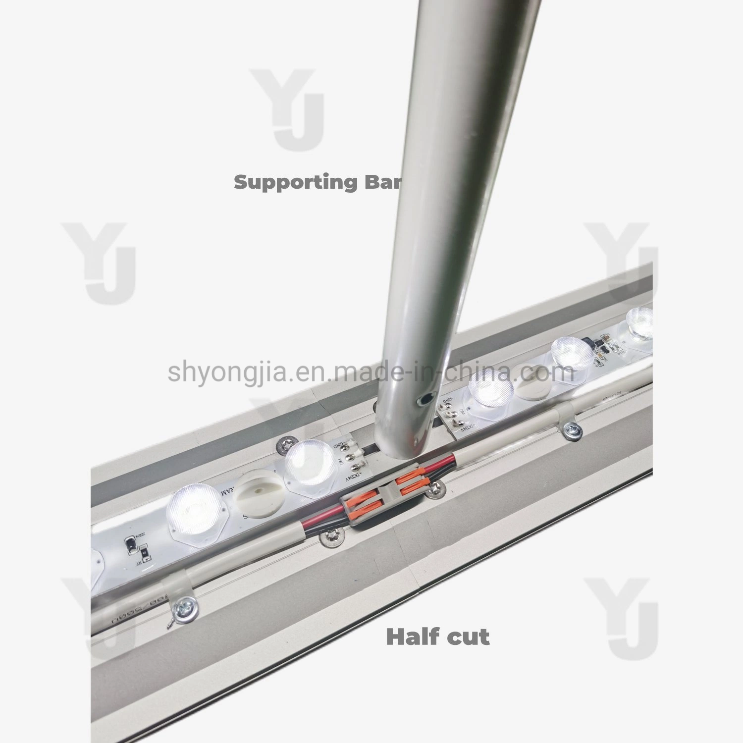 Tecido LED portátil permanente de 120 cm, dupla lateral e resistente, personalizado e sem revestimento Caixa leve sem moldura fina para publicidade em tecido