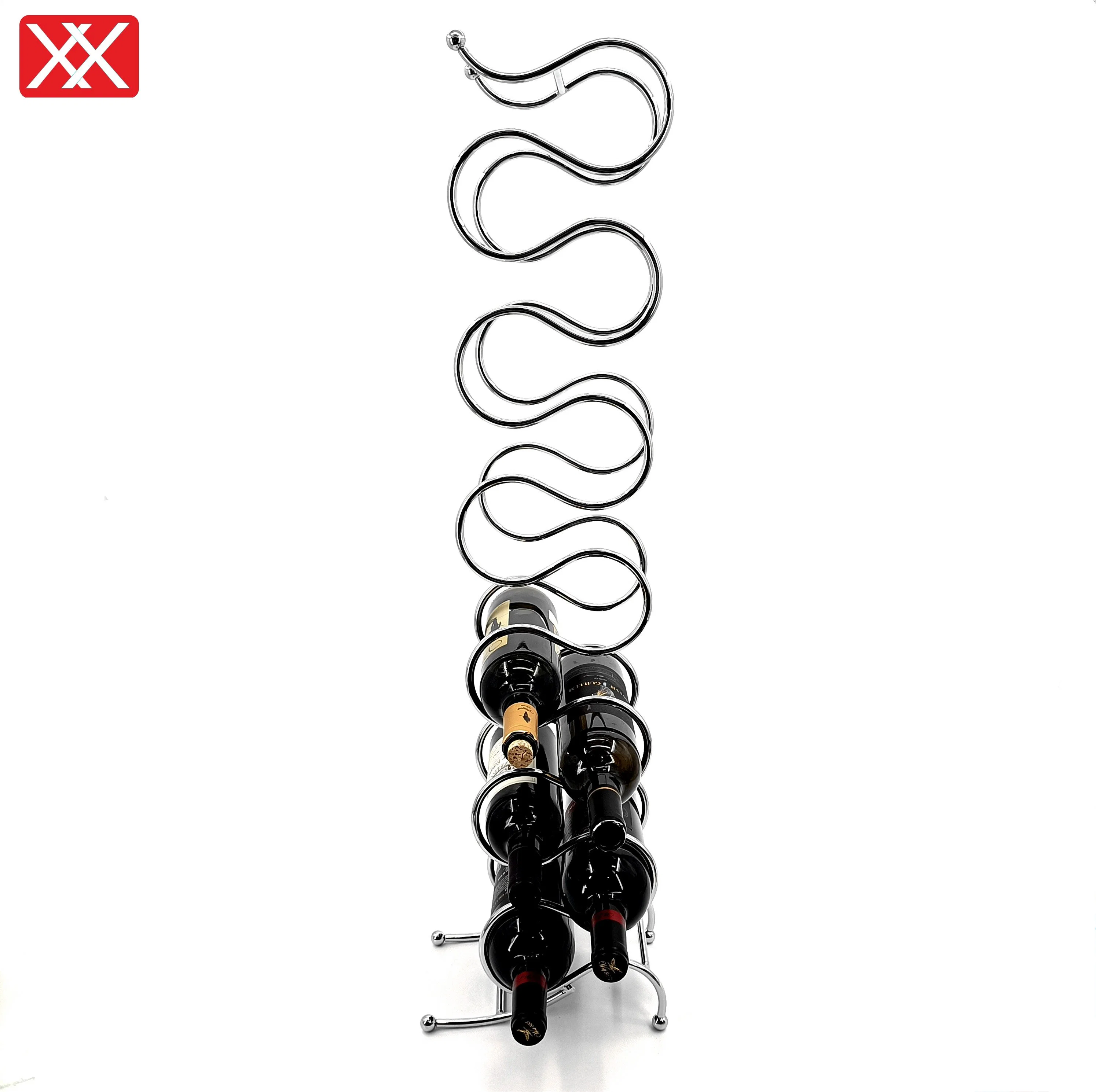 Large Capacity Stable Premium Metal Wire Wine Display Rack Holder for 12 Bottles Free Standing on The Table