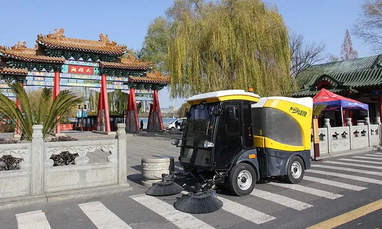 Todo cerrado automático polvo industrial eléctrico vacío eléctrico máquina de limpieza de carreteras Sweeper Camión