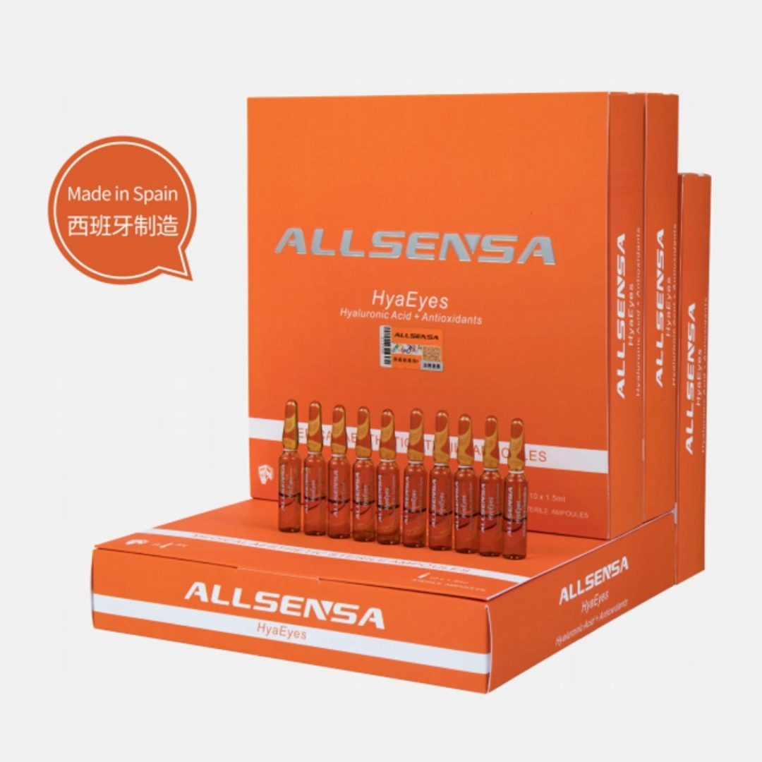 Spain Allsensa Hyaeyes Antioxidants Periocular Gene Peptide for Dark Eye Circle Eyebag Eye Wrinkles Removal Collagen Long Lasting