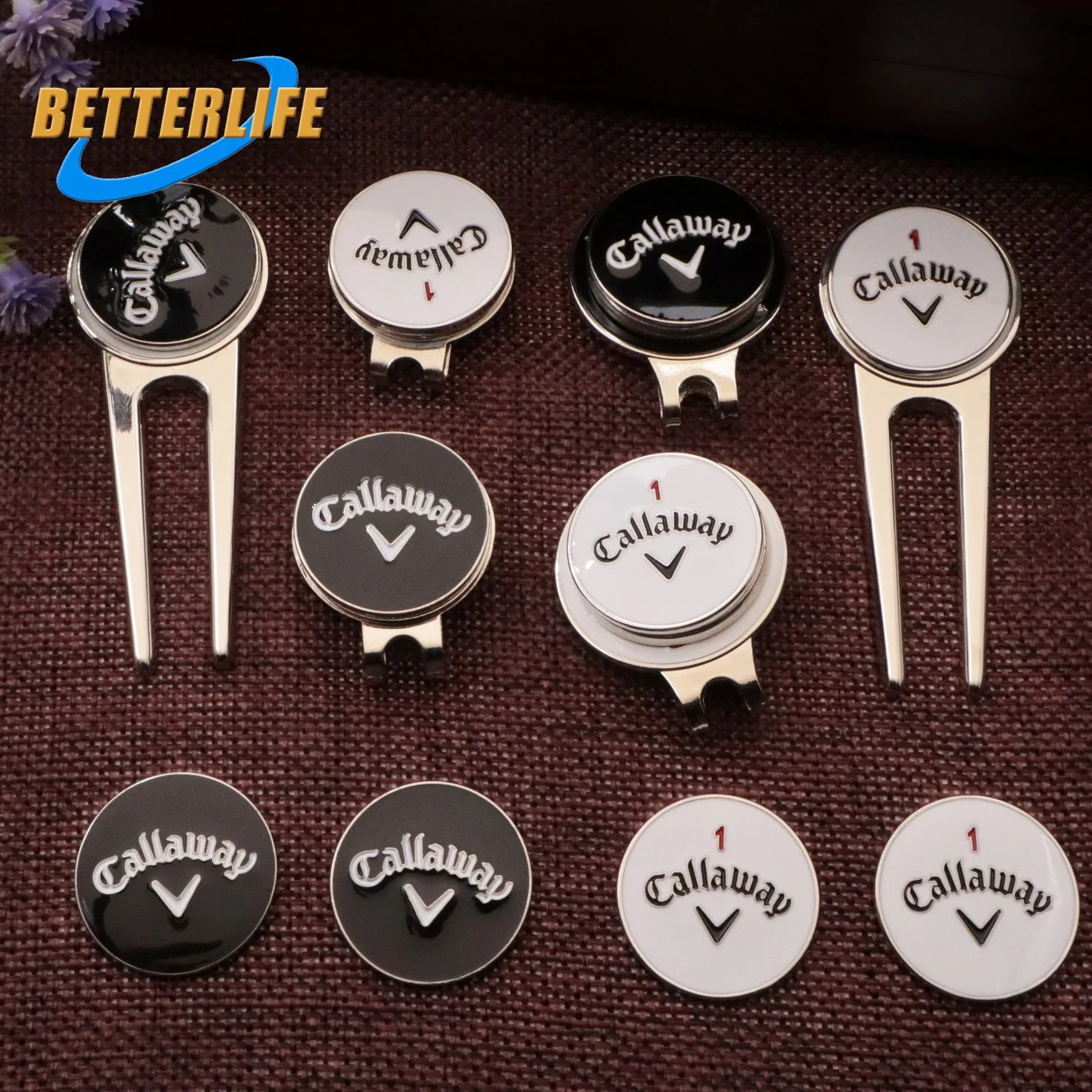 Manufacturers Wholesale/Supplier Gloves Poker Chips Bracelet Divot Tool Holders Magnetic Hat Clip Bulk Blank Metal Logo Custom Ball Markers for Sale Golf Accessories
