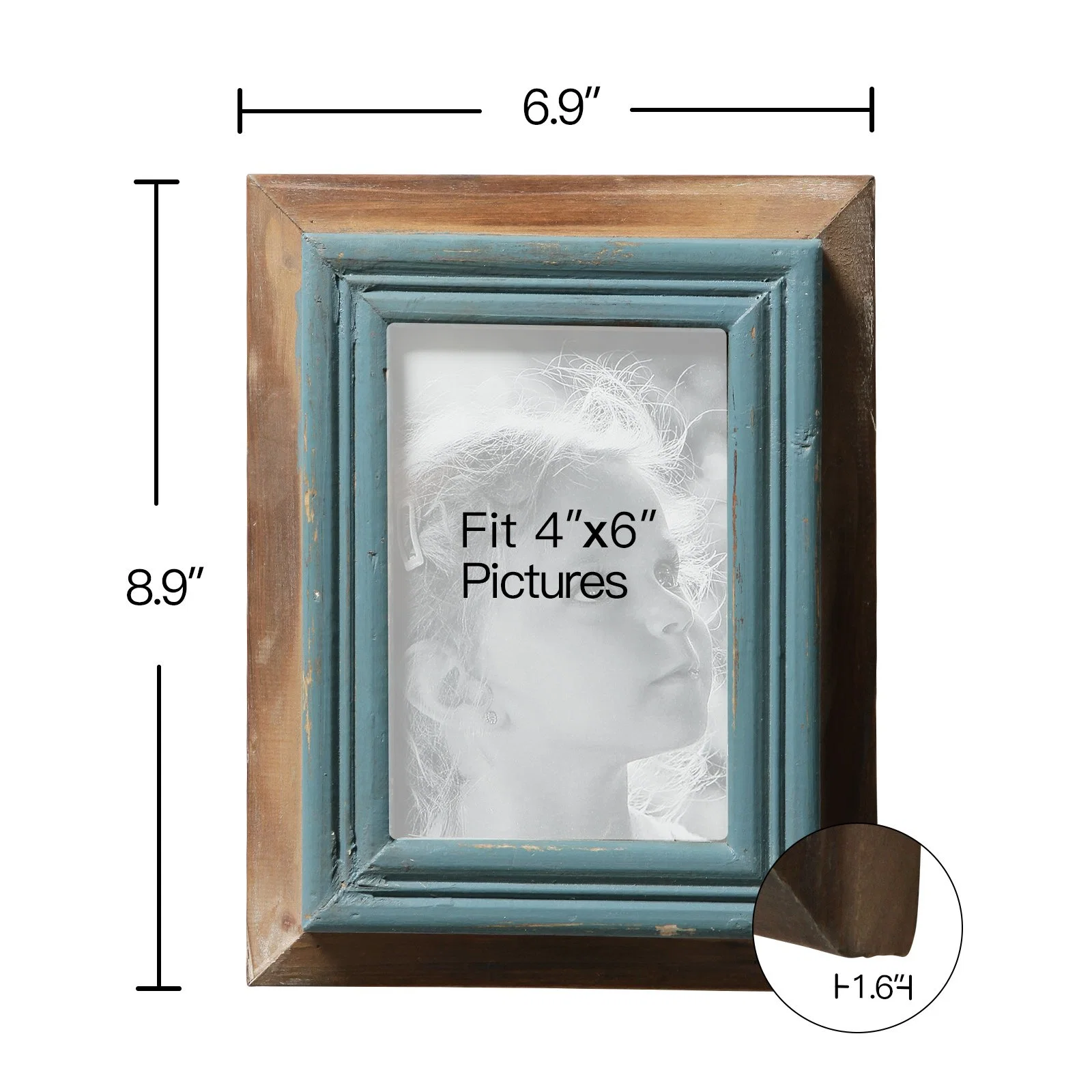 Fashion Design Silver Plated Photo Decoration Wood Picture Frame