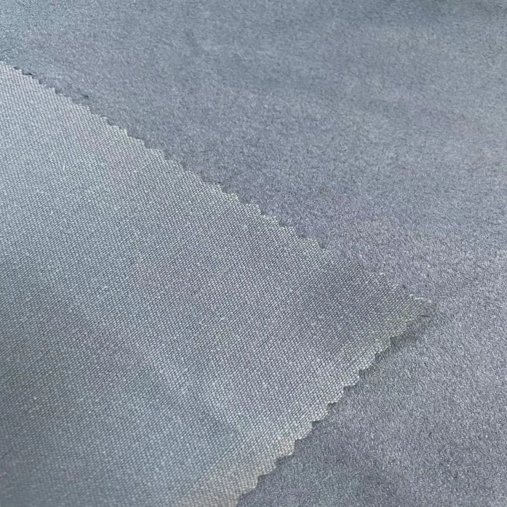 Suede Composite Cotton Polyester Fabric for Shoes Coat Fabric