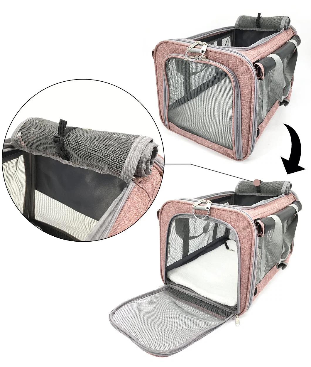 Large Space Portable Breathable Color Outdoor Travel Bag Pet Car Carrier