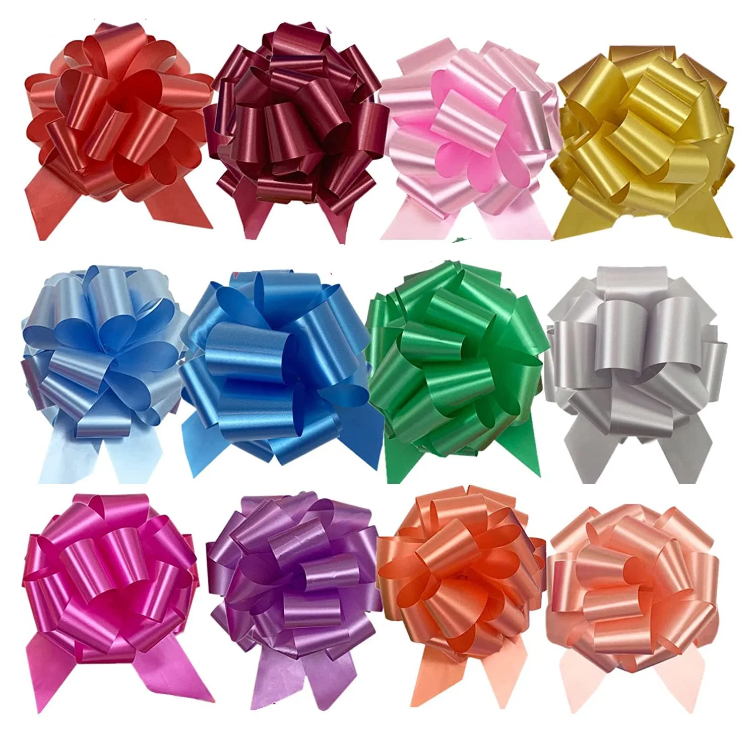 5 Inches Factory Wholesale/Supplier Cheap Decoration Christmas Gift PP Ribbon Pull Bows with Ribbon for Holiday Party