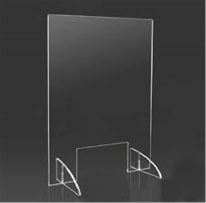 Freestanding Countertop Acrylic PC Sneeze Guard and Splash Shield to Protect Against Virus