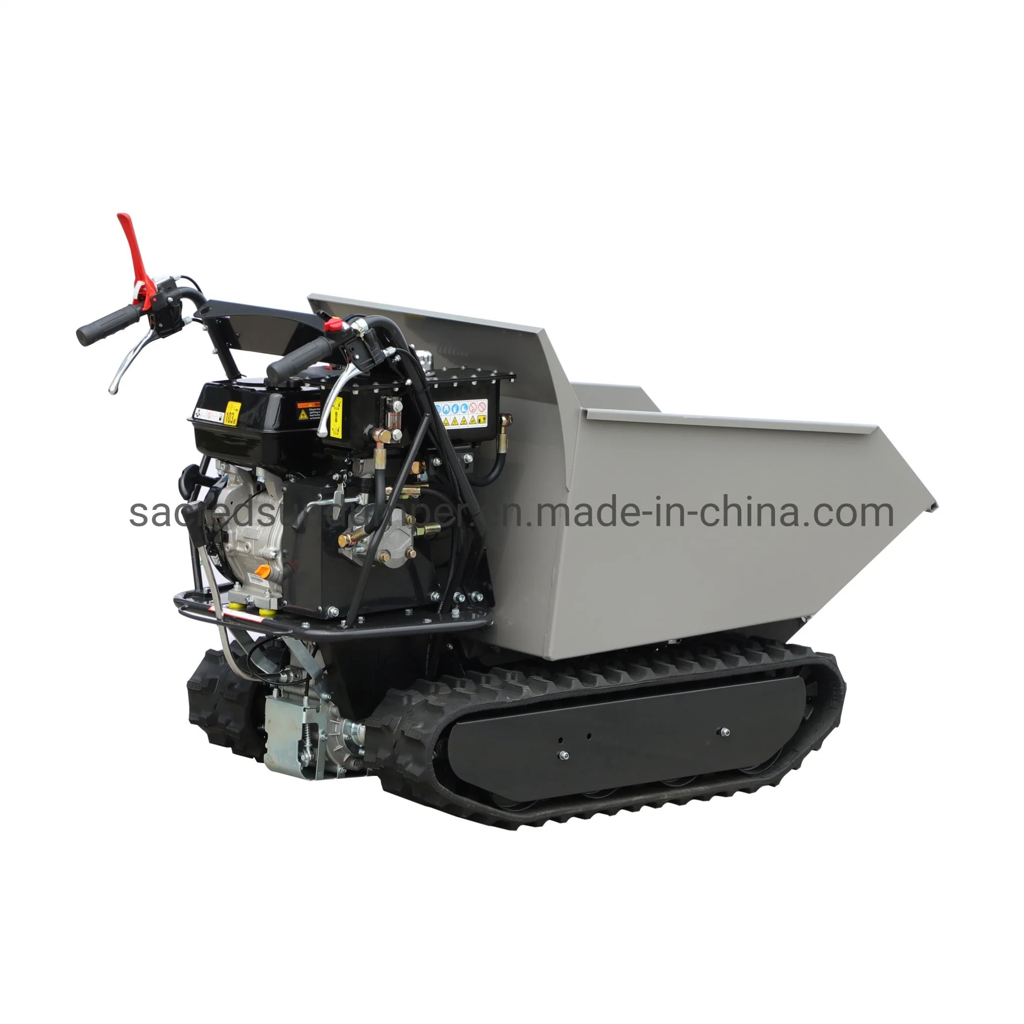 9HP 270cc Gas Motor Powered Mini Dumper Small Transporter Rubber Track Wheelbarrow Dumper Made in China Machinery